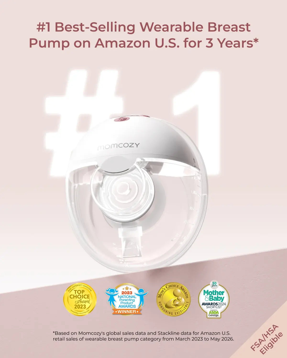 Momcozy M5 Smart Wearable Breast Pump with App Control, Grey - view 10