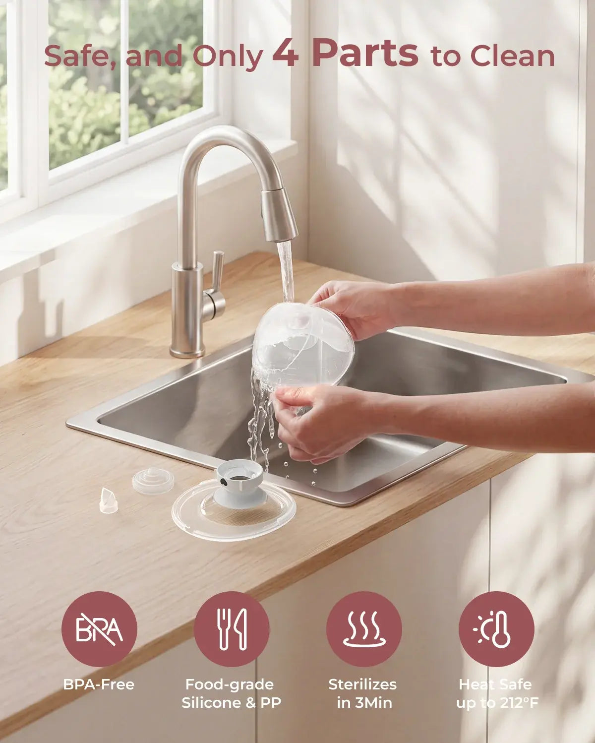 Momcozy M5 Smart Wearable Breast Pump with App Control, Grey - view 6