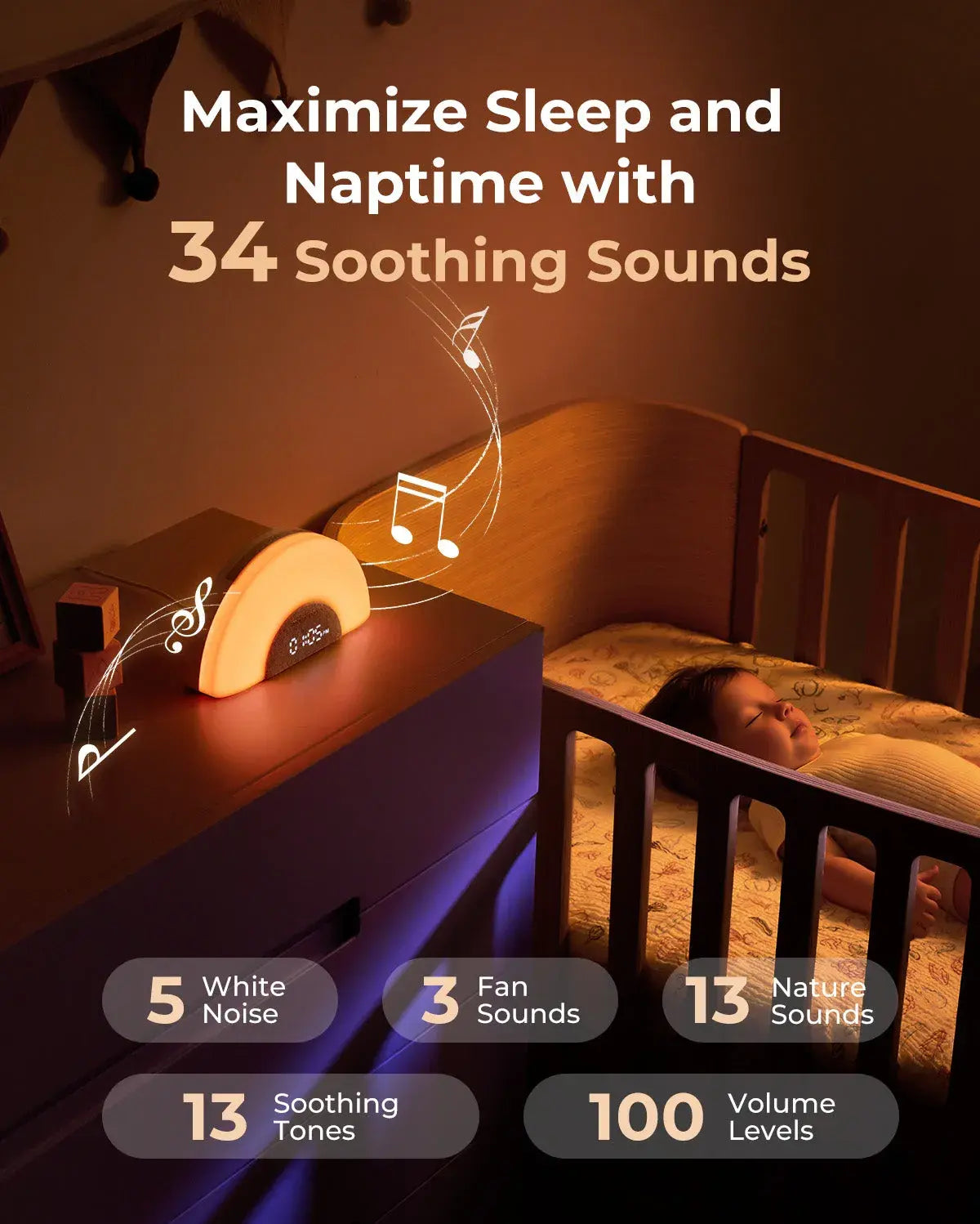 Momcozy DreamSync Smart Baby Sound Machine with Night Light - view 6