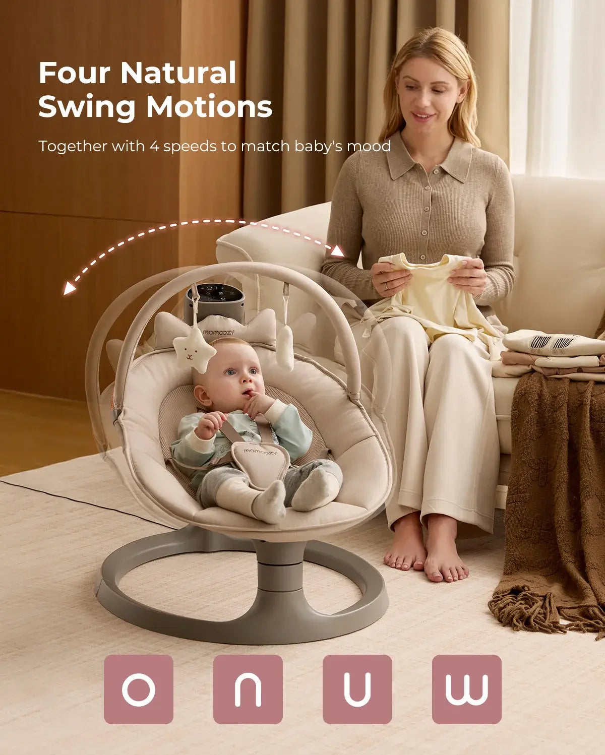 Momcozy 2-in-1 Electric Baby Swing - view 9
