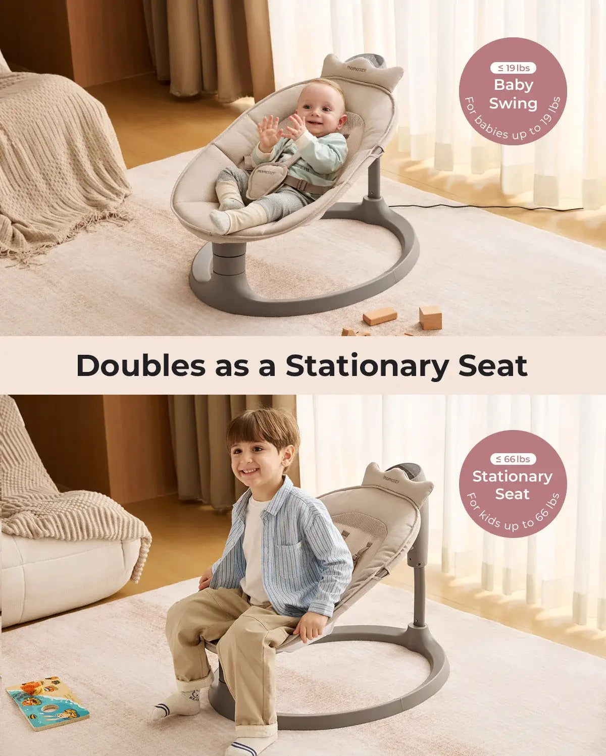 Momcozy 2-in-1 Electric Baby Swing - view 8