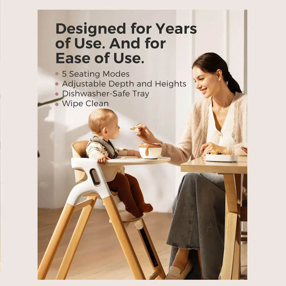 Momcozy DinerPal 5-in-1 Wooden High Chair - view 7