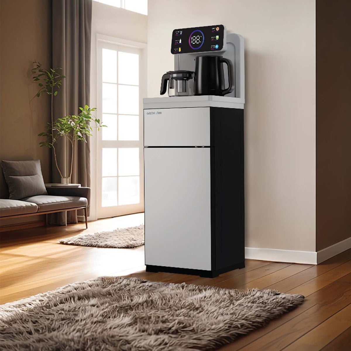 Green Lion جهاز تحضير الشاي والماء الساخن والبارد Tea Bar Machine، أسود