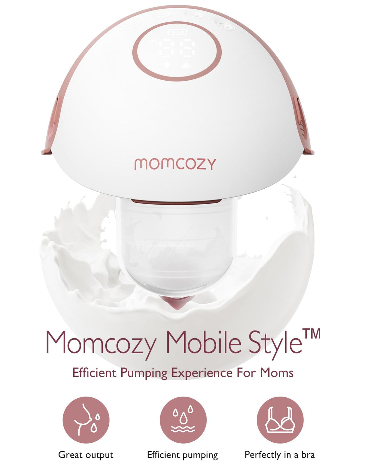Momcozy M6 Wearable Breast Pump, Grey - view 5