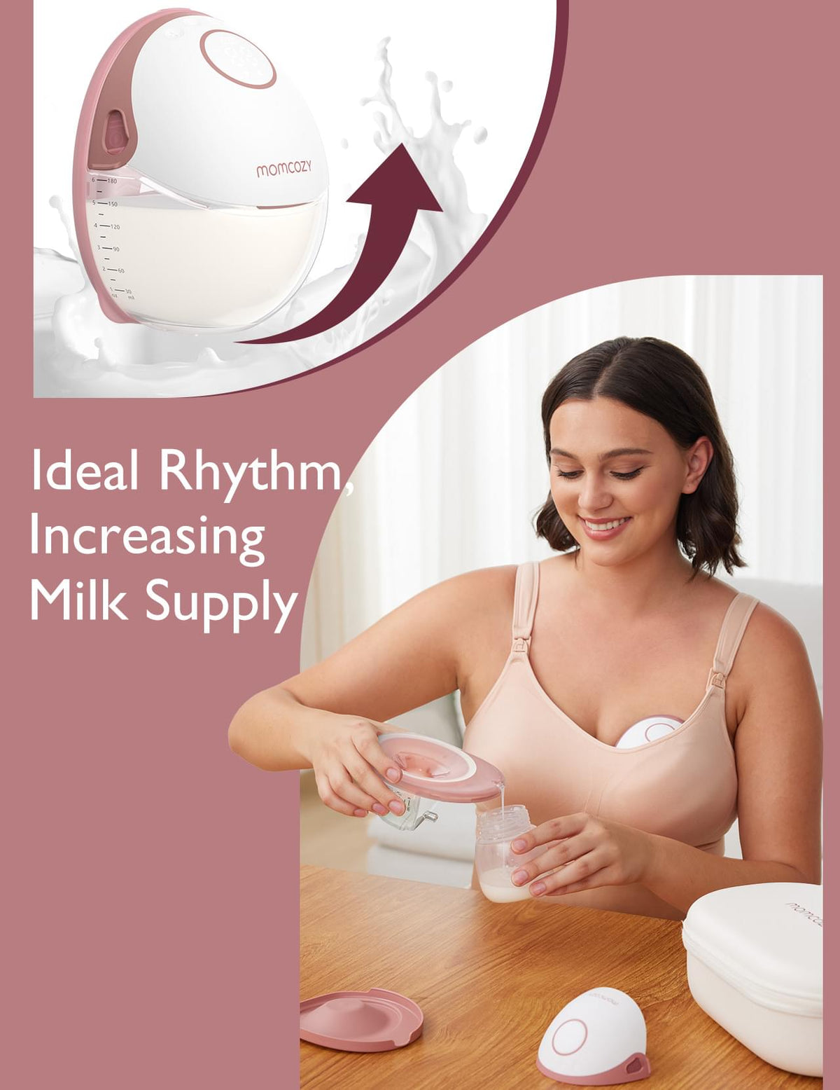 Momcozy M6 Wearable Breast Pump, Grey - view 6
