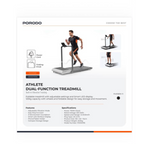 Porodo Athlete Dual-Function Treadmill with Built-in Vibration Training, Black