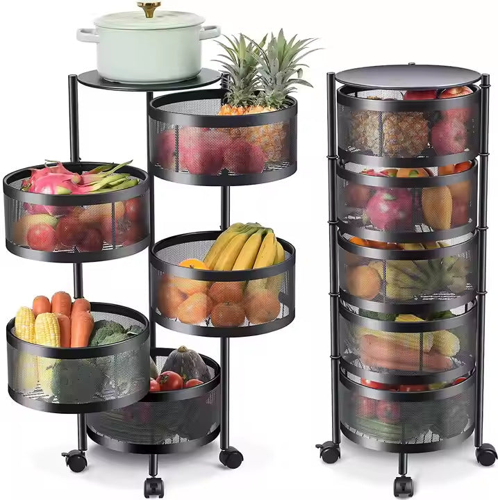4-Tier Rotating Kitchen Storage Trolley, photo 2 of 2, Oasis Store Qatar