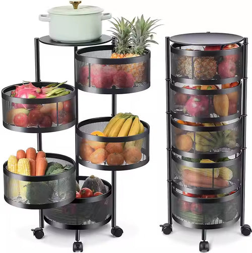 4-Tier Rotating Kitchen Storage Trolley, photo 2 of 2, Oasis Store Qatar