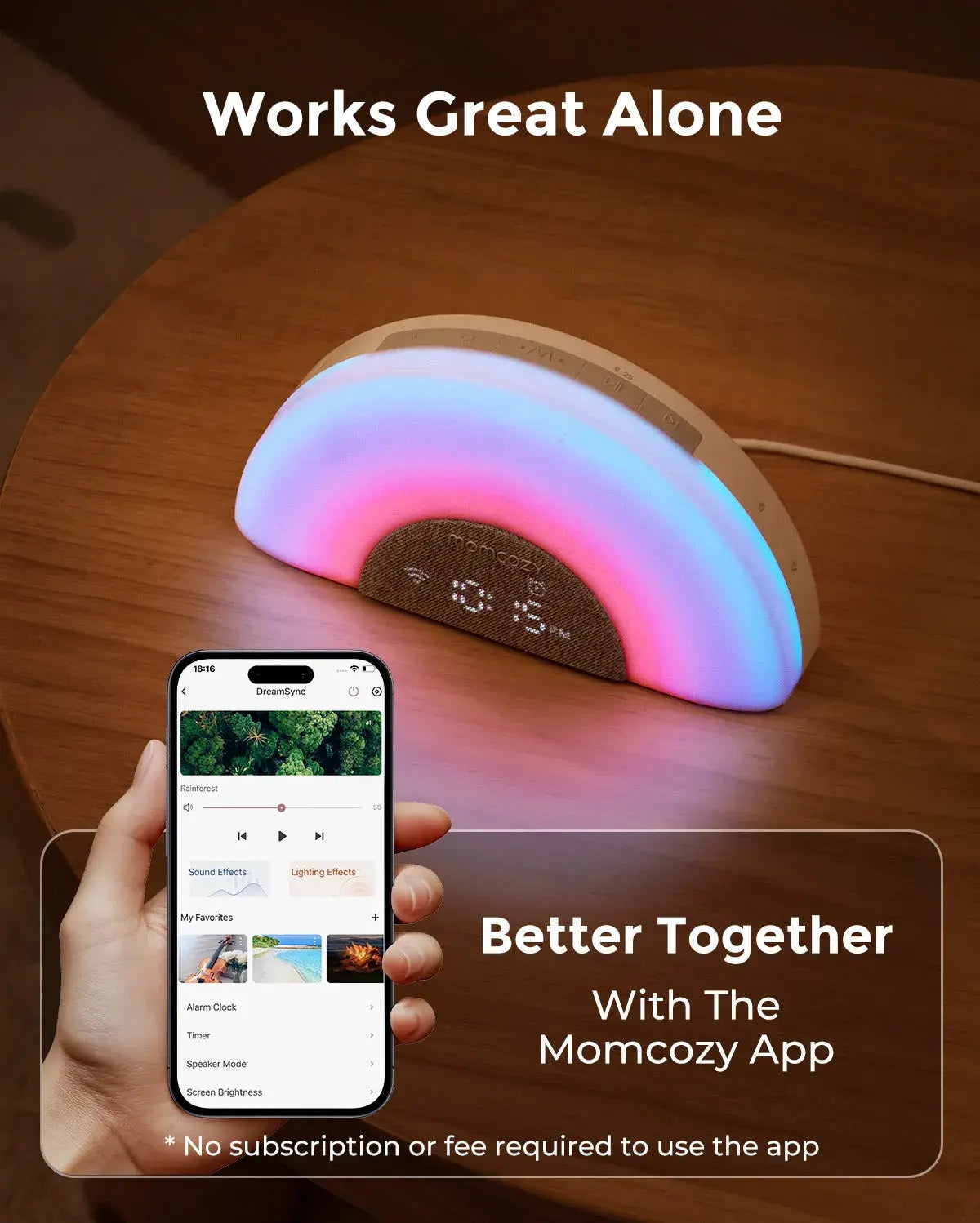 Momcozy DreamSync Smart Baby Sound Machine with Night Light - view 5