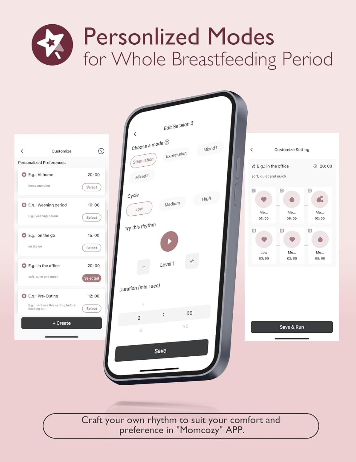 Momcozy M9 Wearable Breast Pump with App Control, Cozy Red - view 6