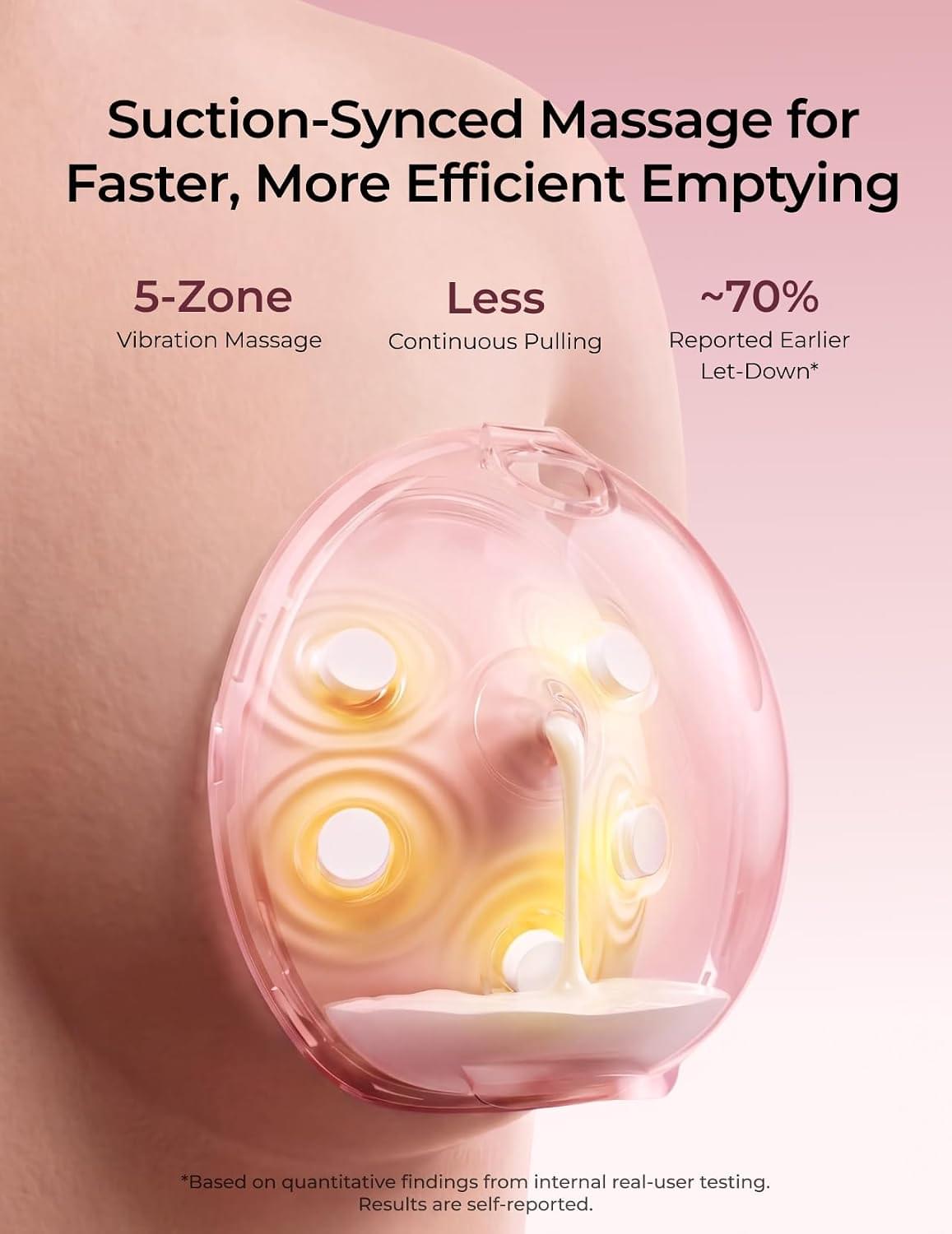 Momcozy Wellness 1 Warm Massage Wearable Breast Pump - view 3