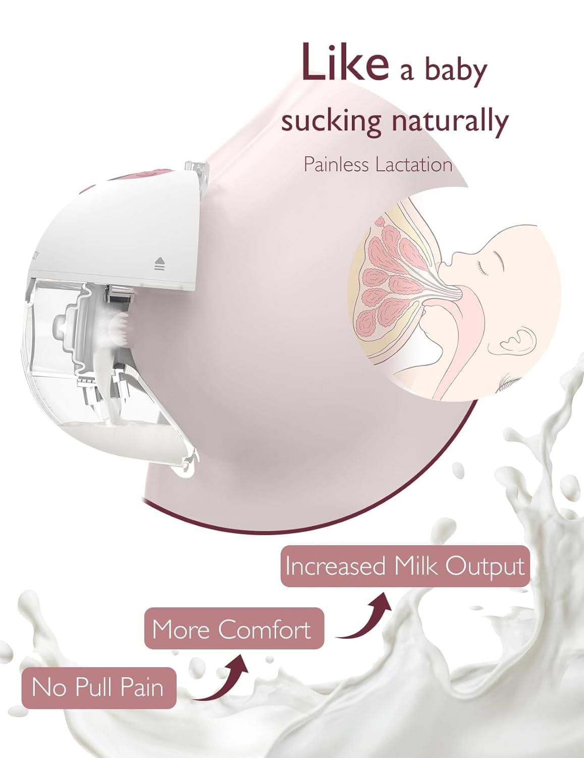 Momcozy M5 Wearable Breast Pump, Maroon - view 3