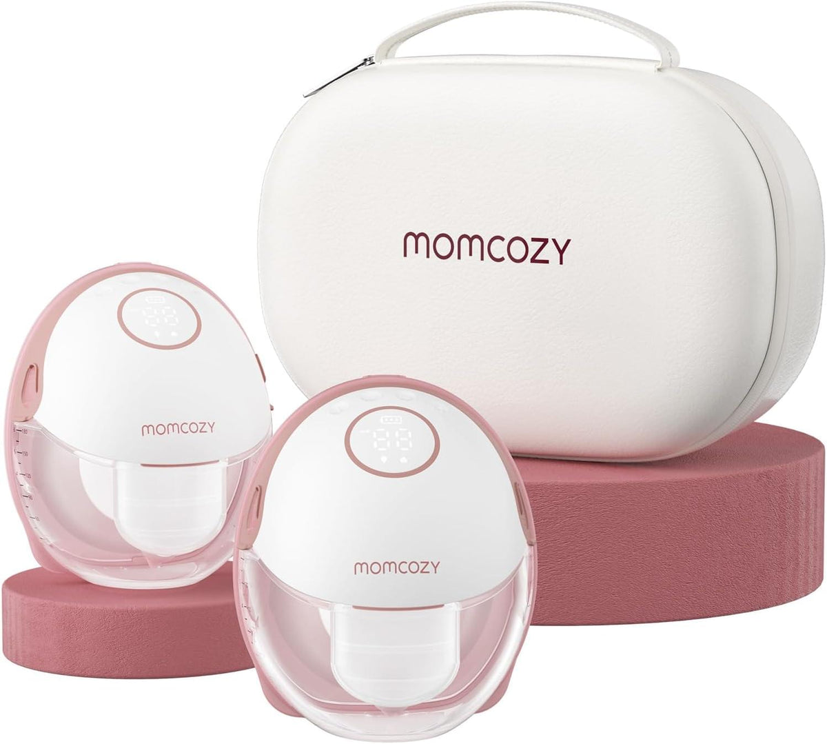 Momcozy M6 Wearable Breast Pump, Maroon
