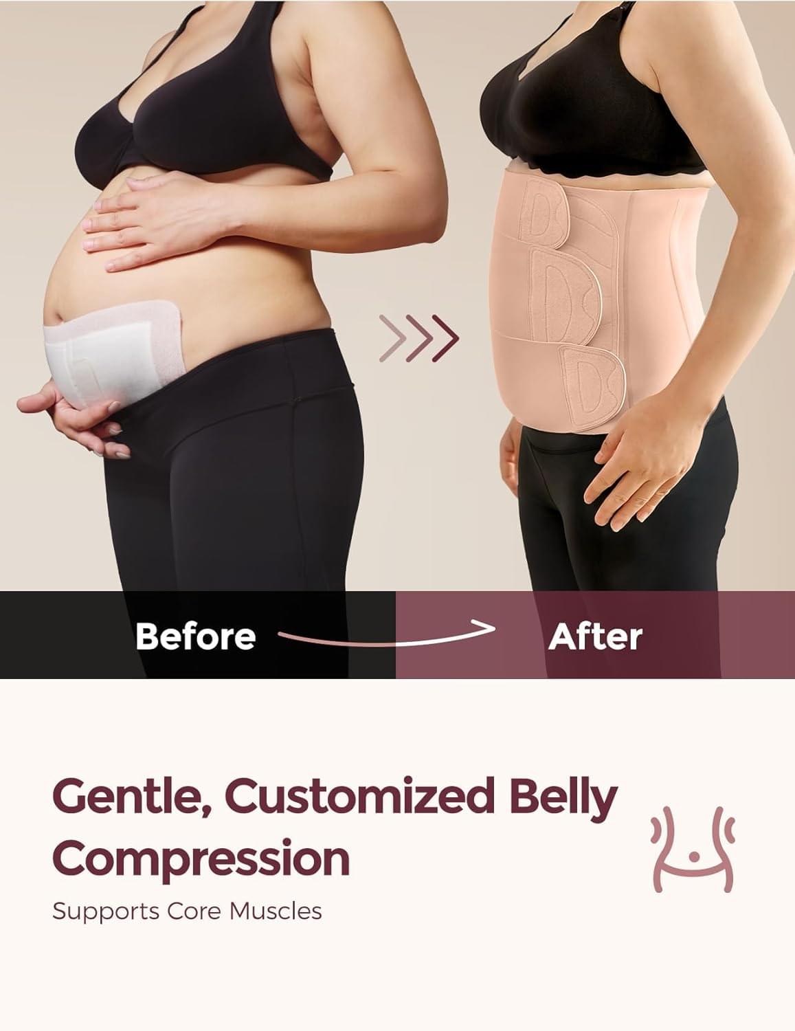 Momcozy Ergowrap Postpartum Back Support Belt, Beige - view 4