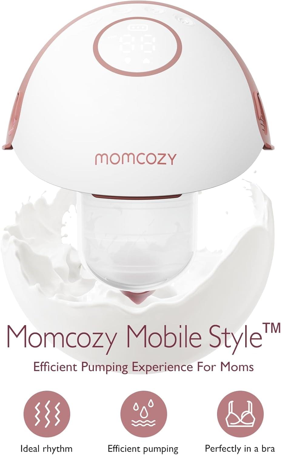Momcozy M6 Wearable Breast Pump, Maroon - view 3