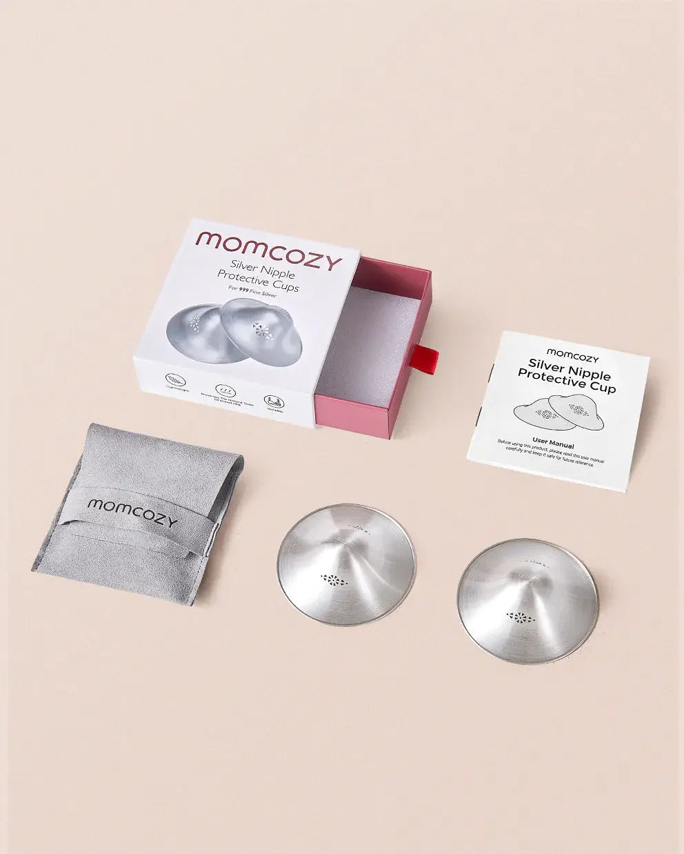 Momcozy 999 Silver Nipple Shields, Perforated - view 6