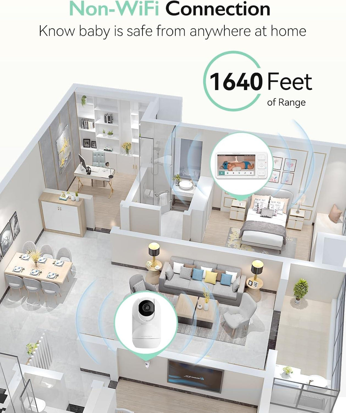 Momcozy 5.5-Inch 1080P Video Baby Monitor, Non-WiFi - view 8