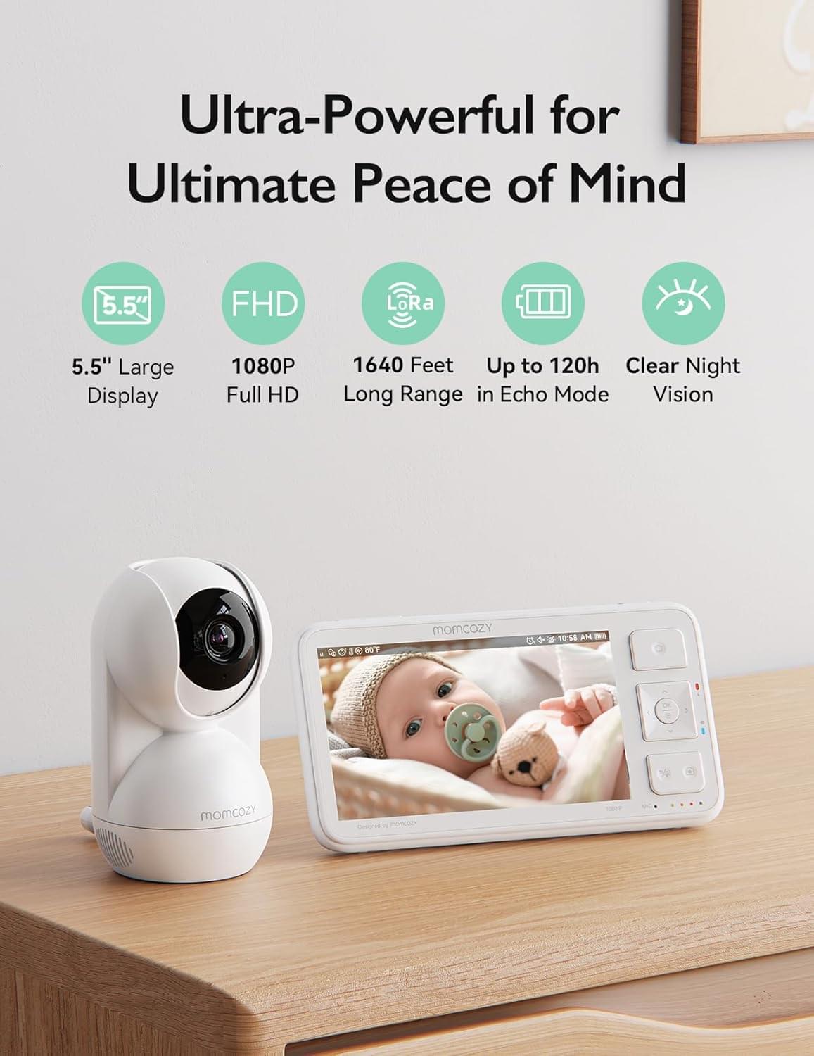 Momcozy 5.5-Inch 1080P Video Baby Monitor, Non-WiFi - view 2