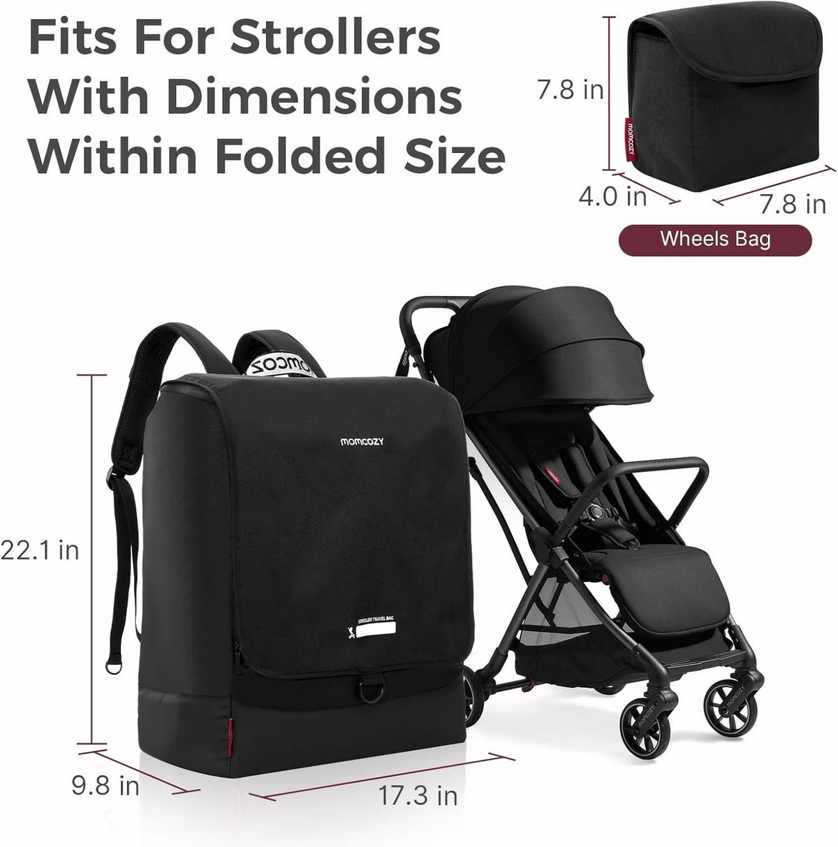 Momcozy Stroller Travel Bag, Black - view 2