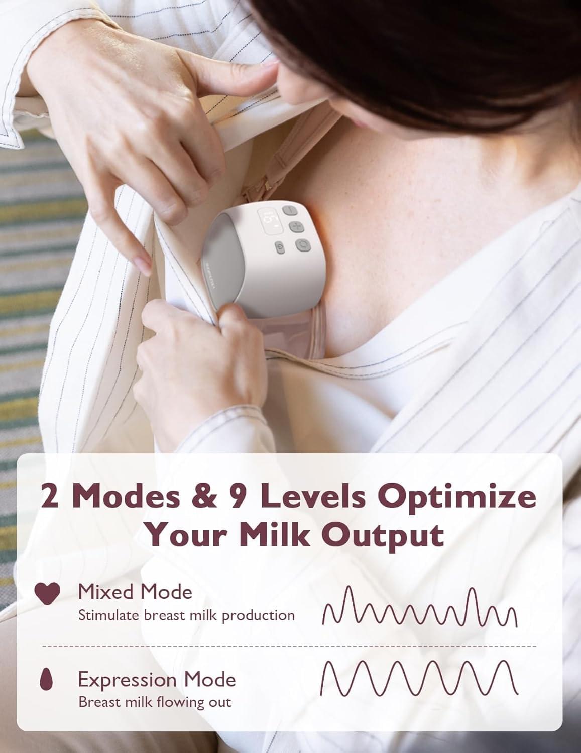 Momcozy S9 Pro Hands-Free Wearable Breast Pump, Grey - view 7