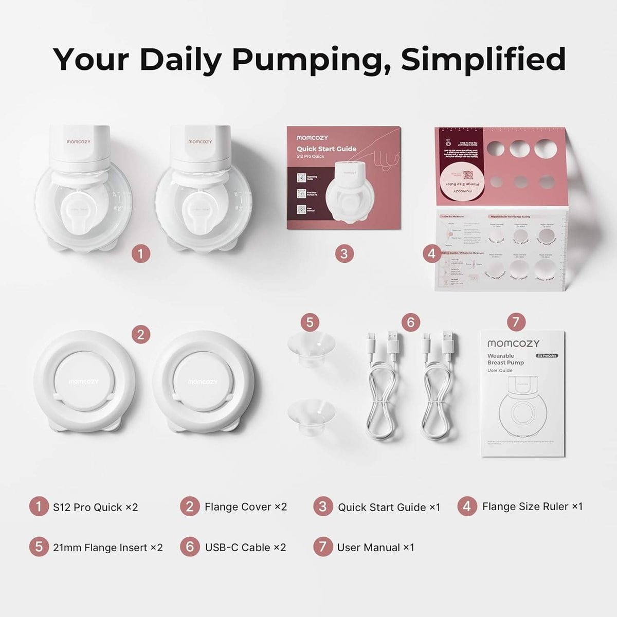 Momcozy S12 Pro Wearable Breast Pump, White - view 4