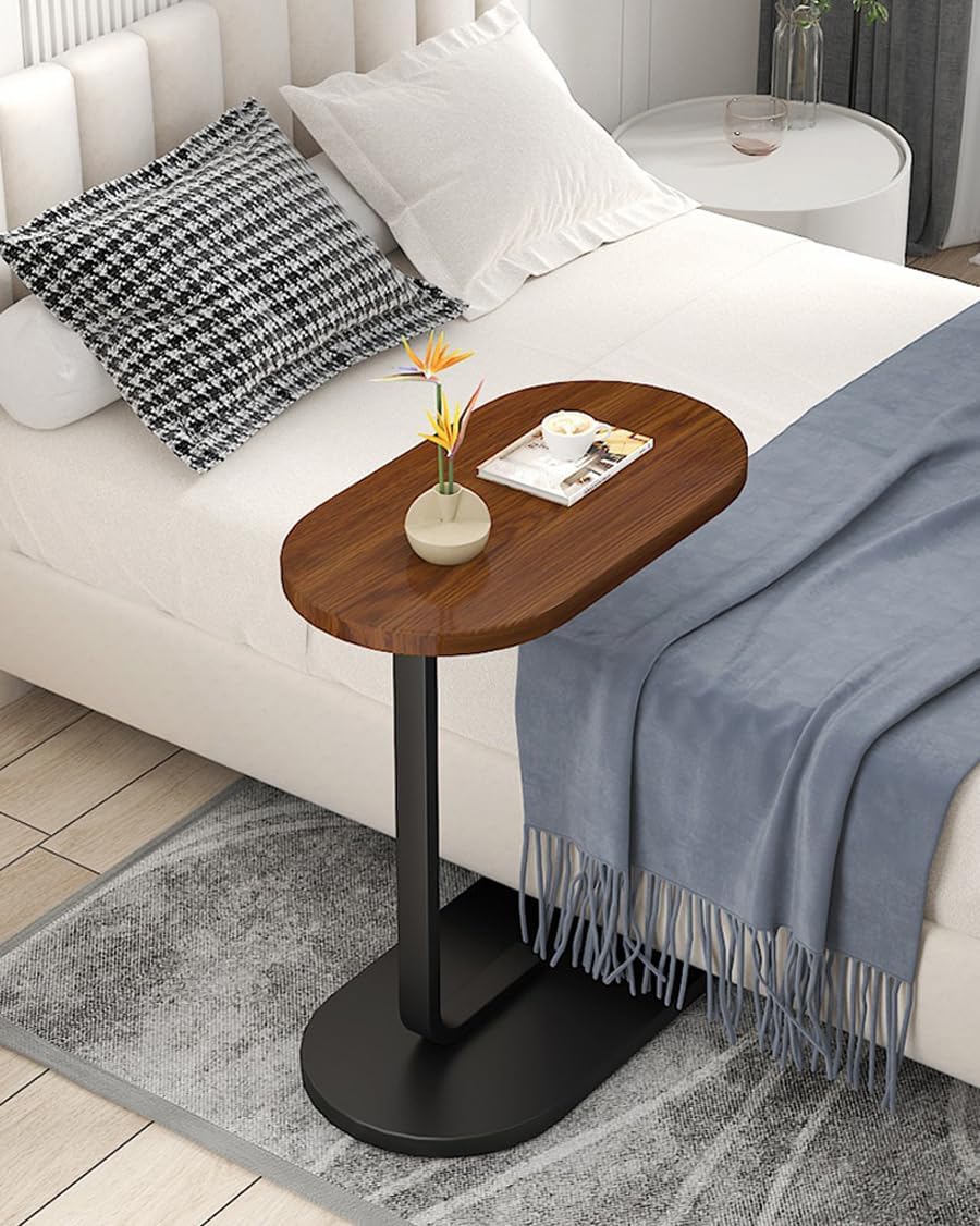C-Shaped Side Table for Sofa and Bed
