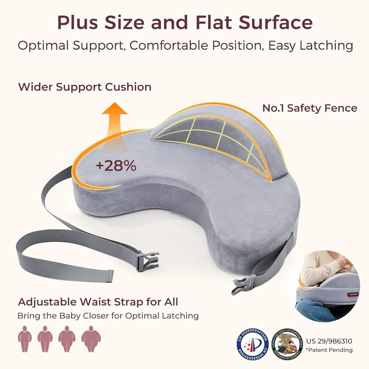 Momcozy 2-in-1 Hip Seat Baby Carrier, Grey - view 7