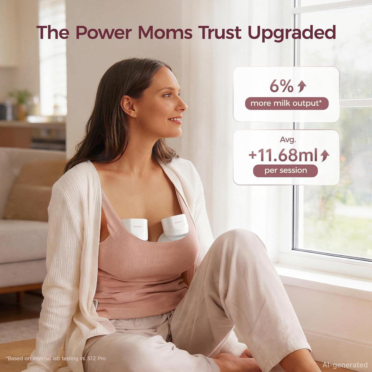 Momcozy S12 Pro Wearable Breast Pump, White - view 9