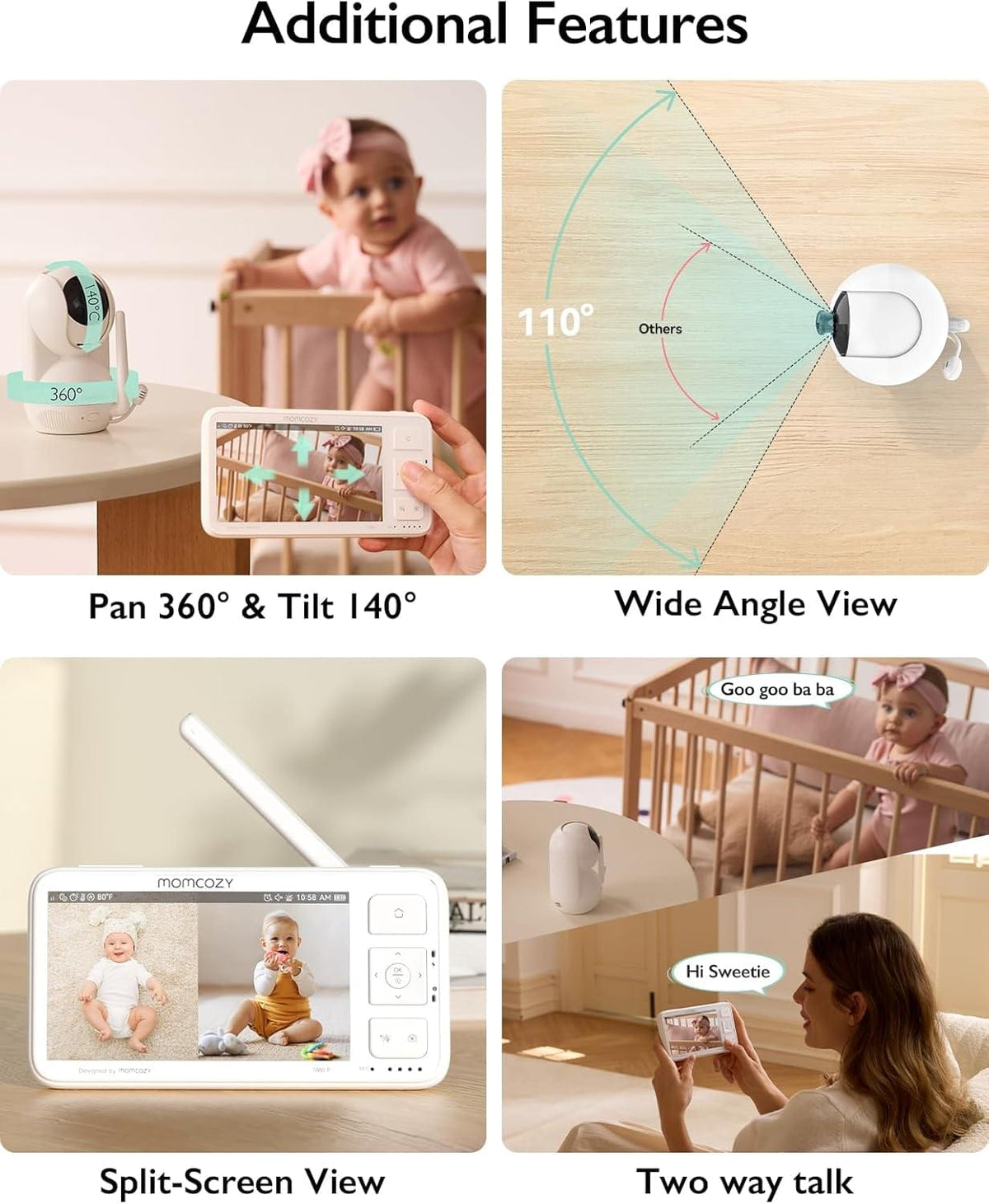 Momcozy 5.5-Inch 1080P Video Baby Monitor, Non-WiFi - view 9