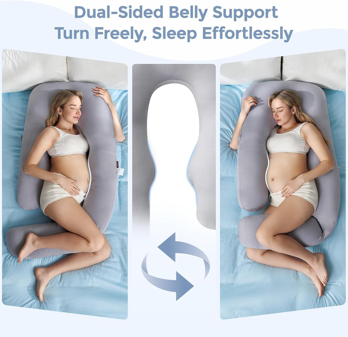 Momcozy Dreamline U Pro Pregnancy Pillow with Cooling Cover, Grey - view 4