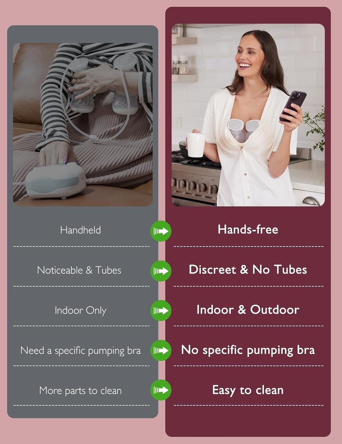 Momcozy S9 Pro Hands-Free Wearable Breast Pump, Grey - view 8