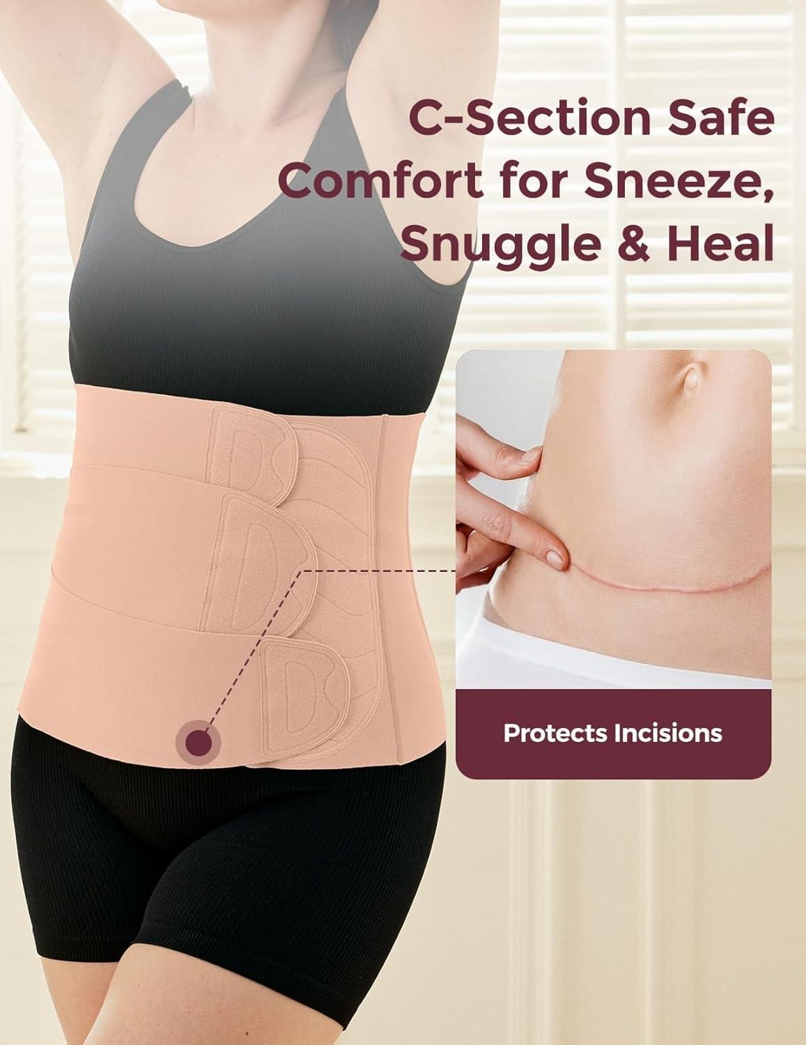 Momcozy Ergowrap Postpartum Back Support Belt, Beige - view 2