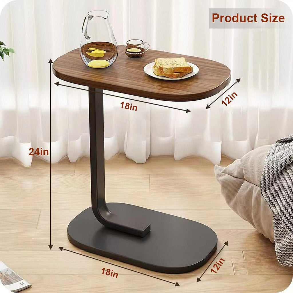 C-Shaped Side Table for Sofa and Bed