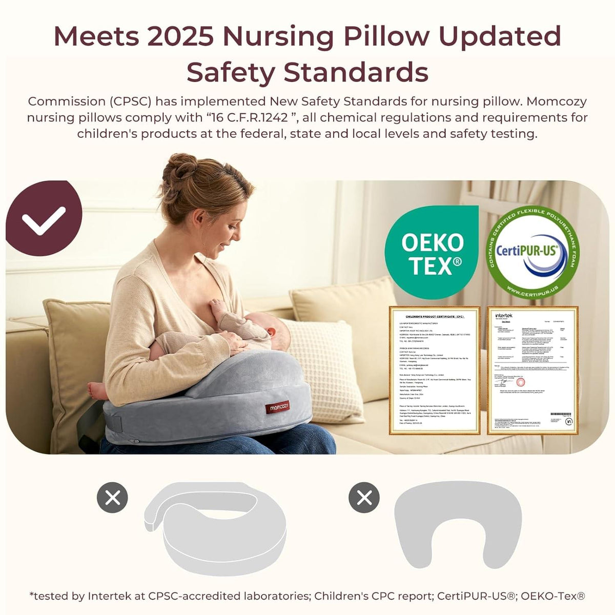Momcozy CozyPro Nursing Pillow, Grey - view 7