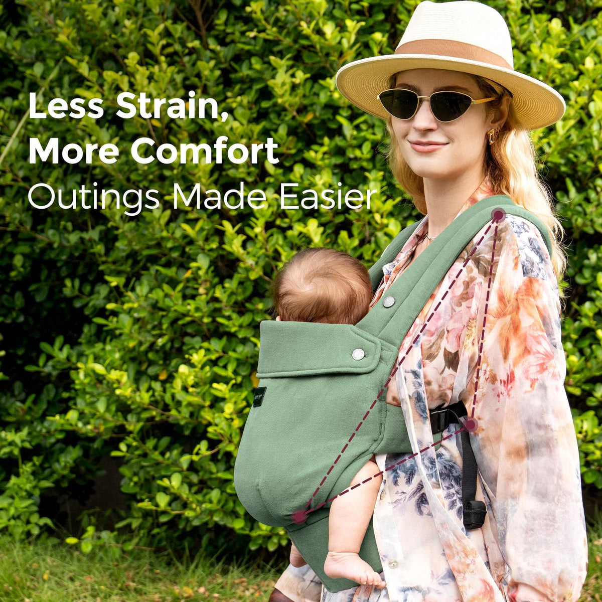 Momcozy GentleTouch Linen Baby Carrier, Sage Green - view 6