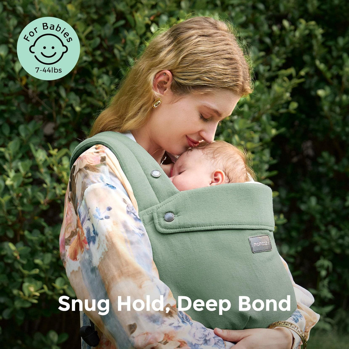 Momcozy GentleTouch Linen Baby Carrier, Sage Green - view 5