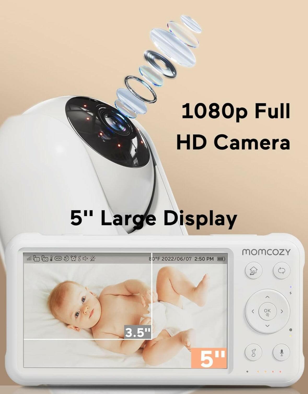 Momcozy 5-Inch 1080P Video Baby Monitor with Two-Way Audio - view 2