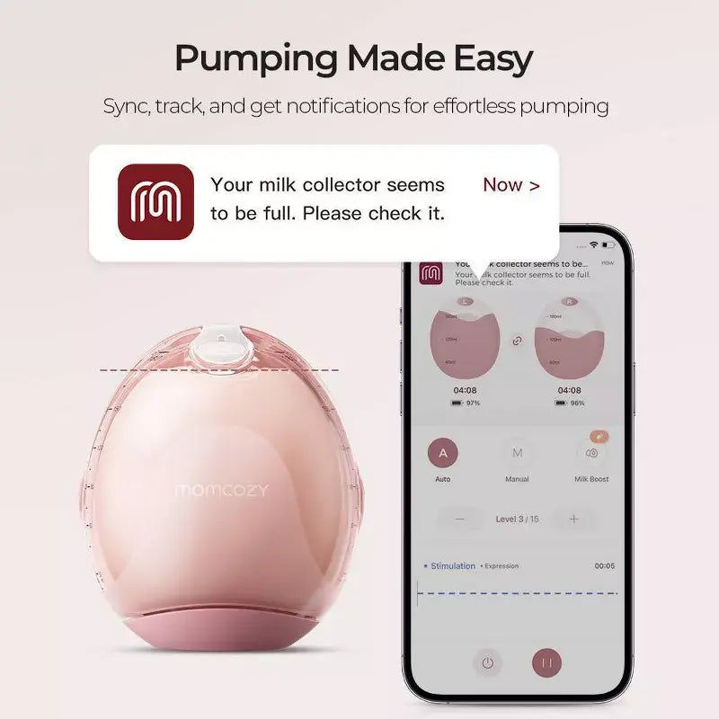 Momcozy Air 1 Ultra-Slim Wearable Breast Pump, Gold - view 6