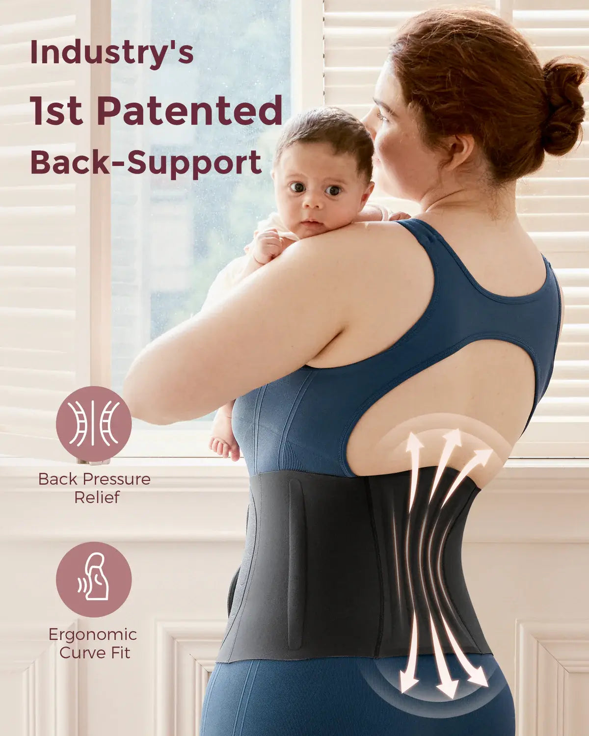 Momcozy Postpartum Belly Wrap, Petite, Black - view 3