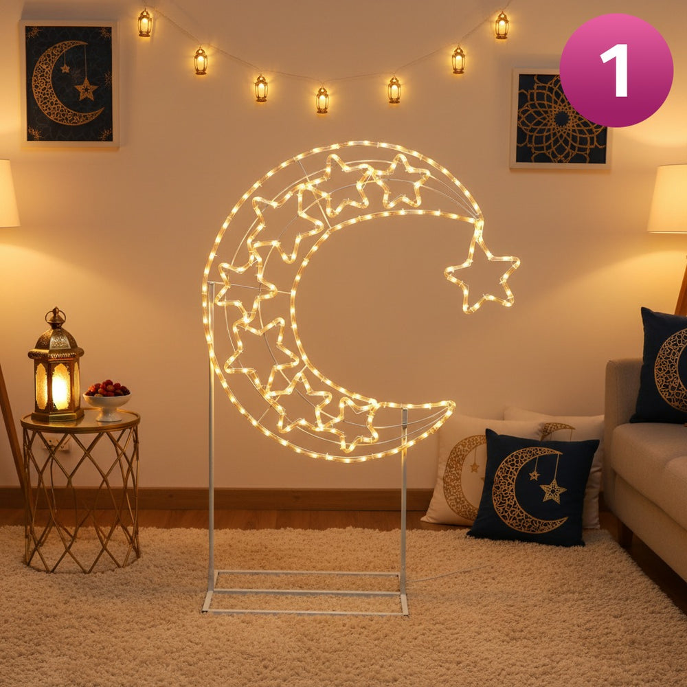 LED مصباح أرضي على شكل قمر ونجمة