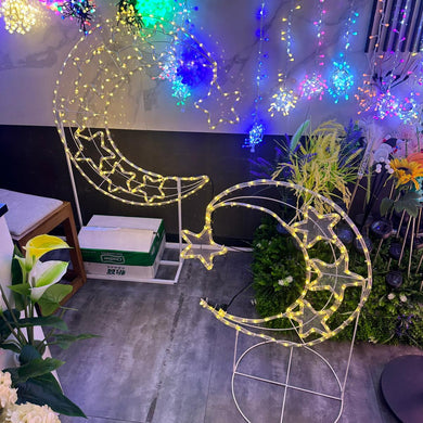 LED مصباح أرضي على شكل قمر ونجمة