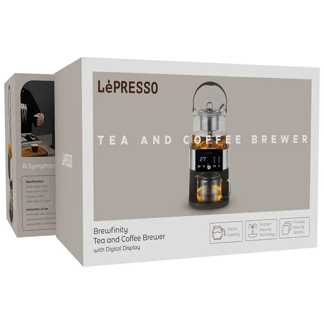 LePresso Brewfinity Tea and Coffee Brewer with Digital Display, Black