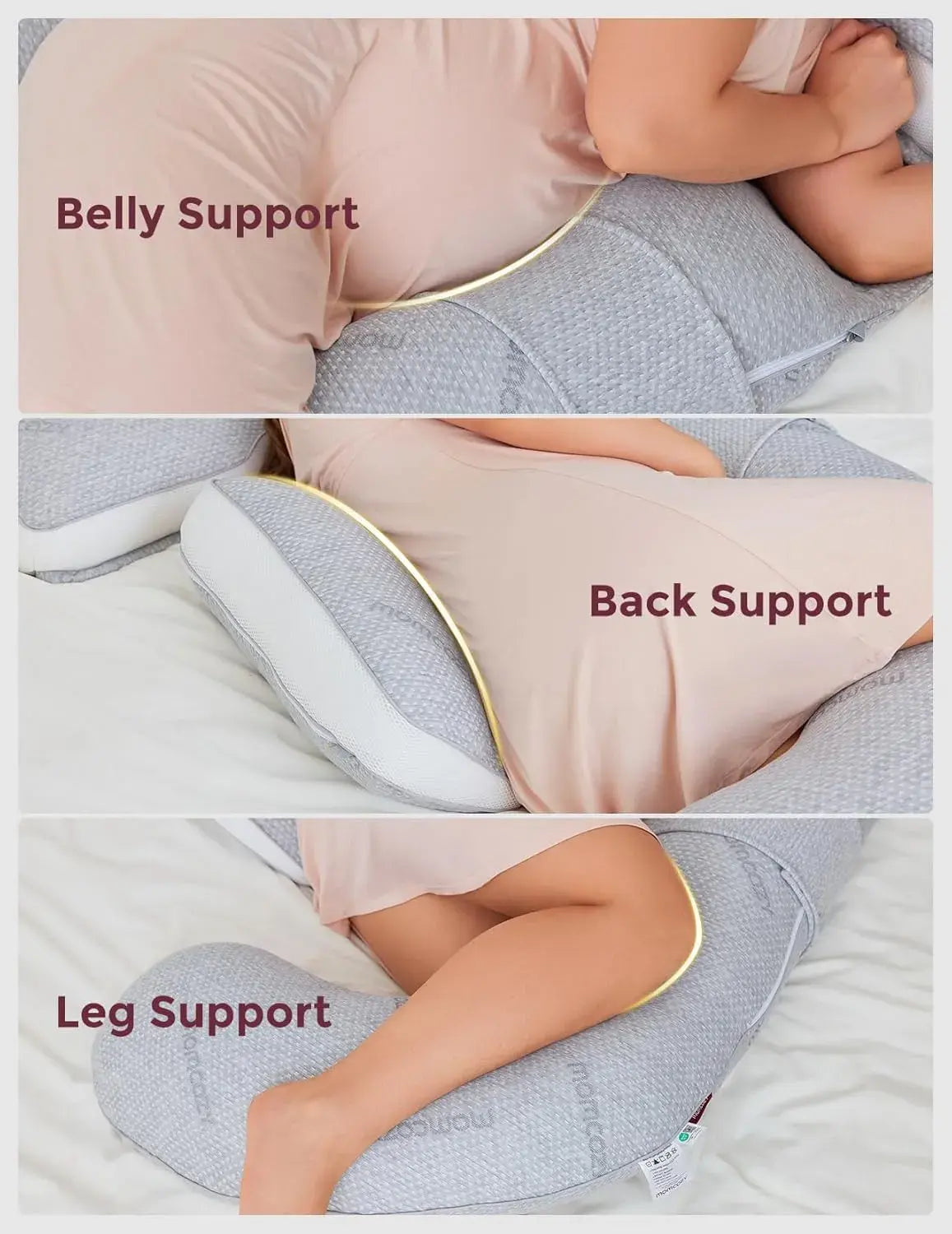 Momcozy G-Shaped Pregnancy Pillow, Grey - view 4