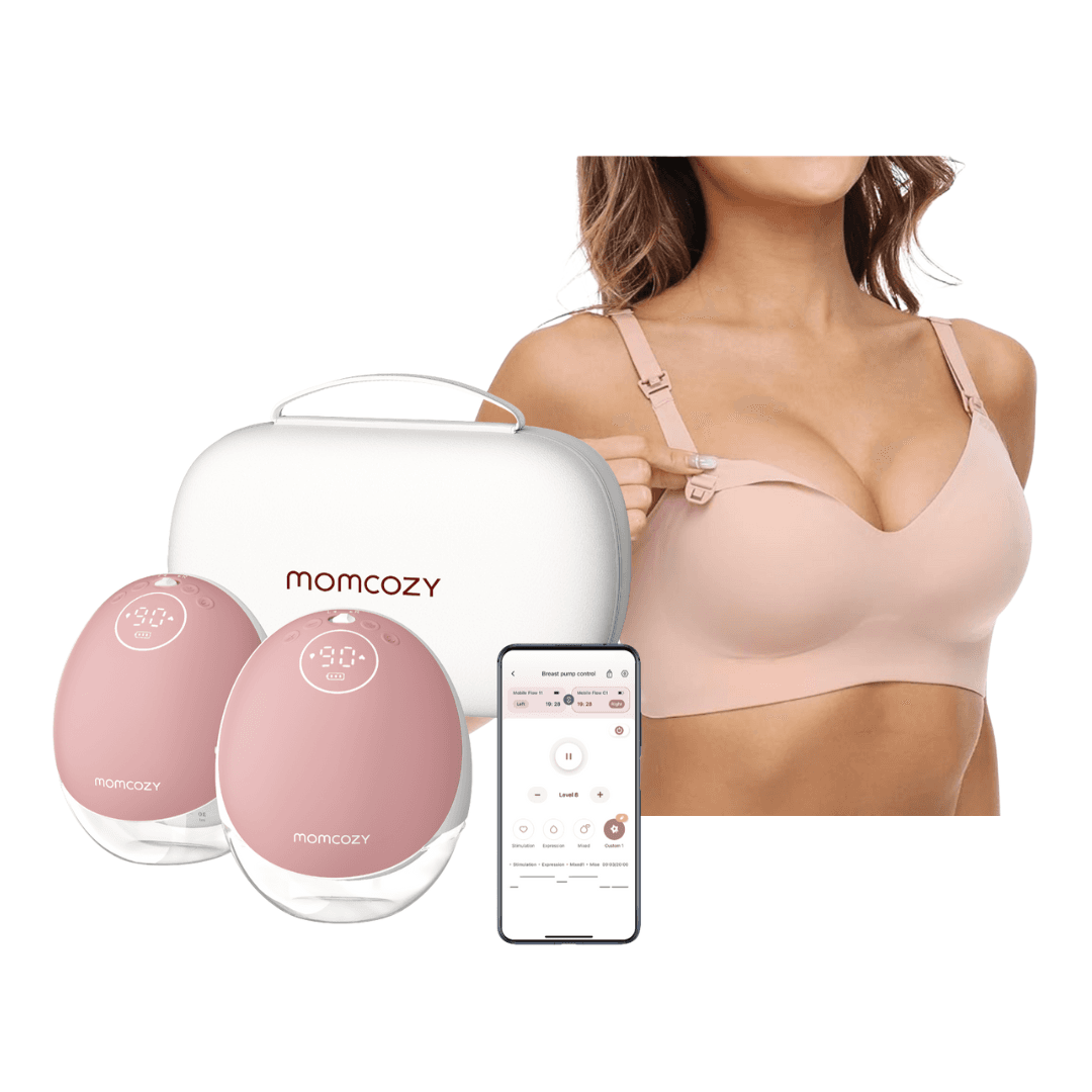 Momcozy M9 Breast Pump and Seamless Nursing Bra Bundle