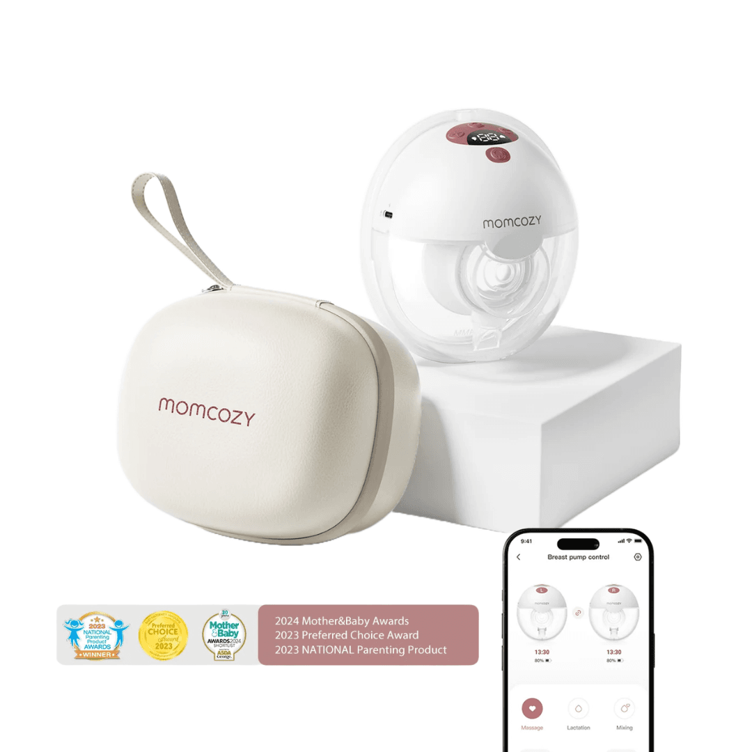 Momcozy M5 Smart Wearable Breast Pump with App Control, Grey - view 2
