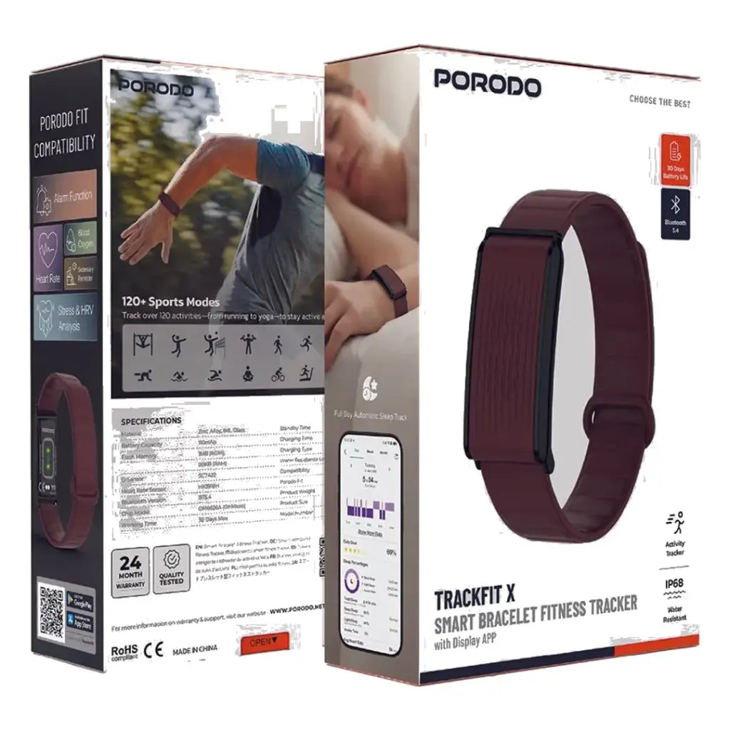 Porodo Trackfit X Smart Bracelet Fitness Tracker