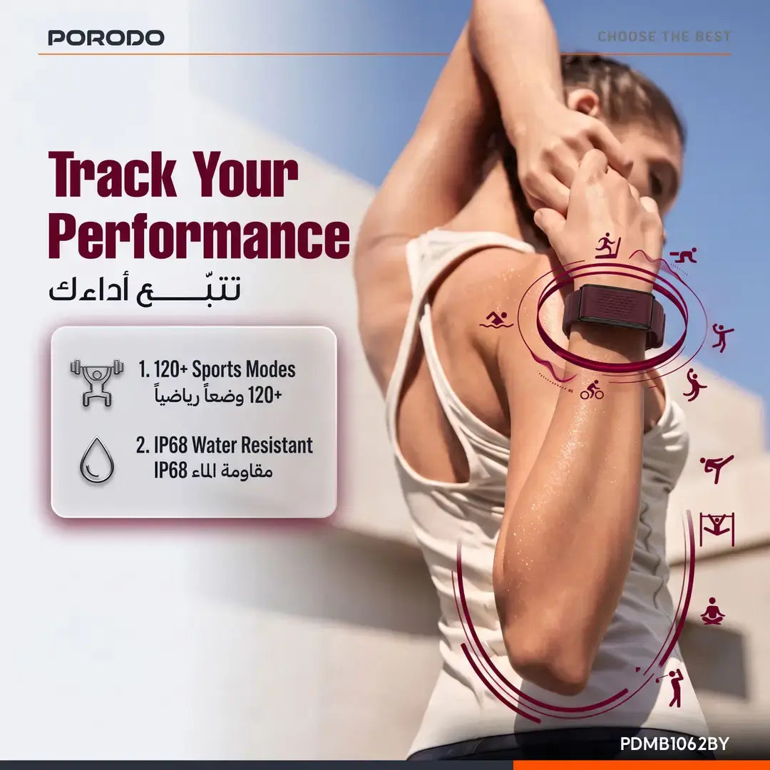 Porodo Trackfit X Smart Bracelet Fitness Tracker