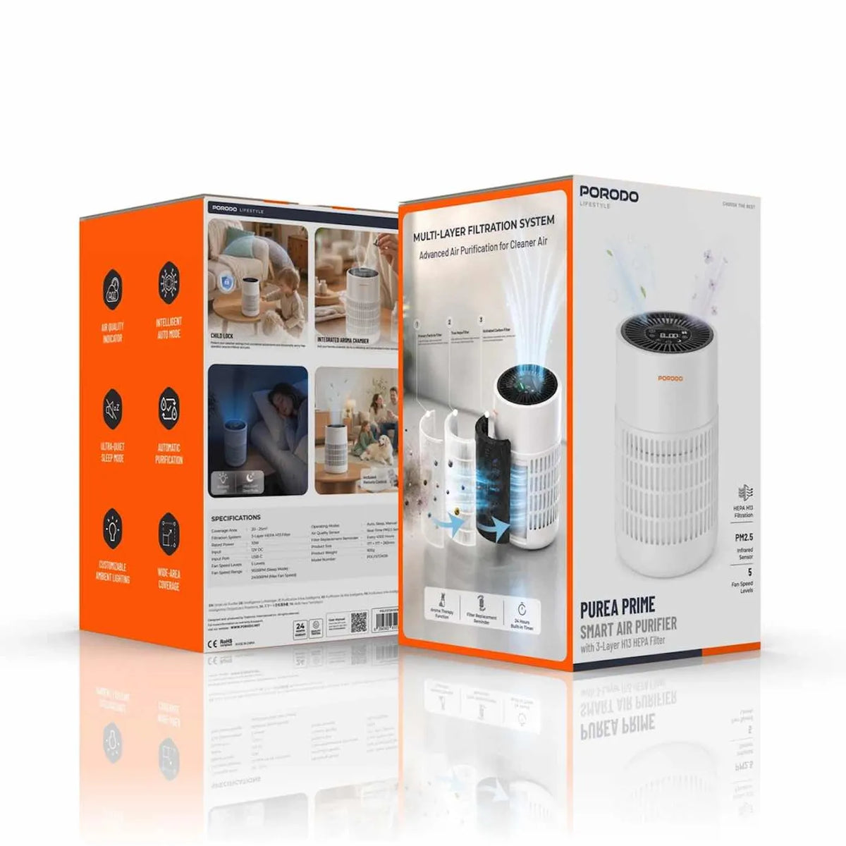 Porodo Purea Prime Air Purifier, White