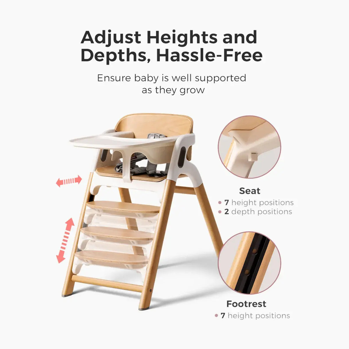 Momcozy DinerPal 5-in-1 Wooden High Chair - view 3