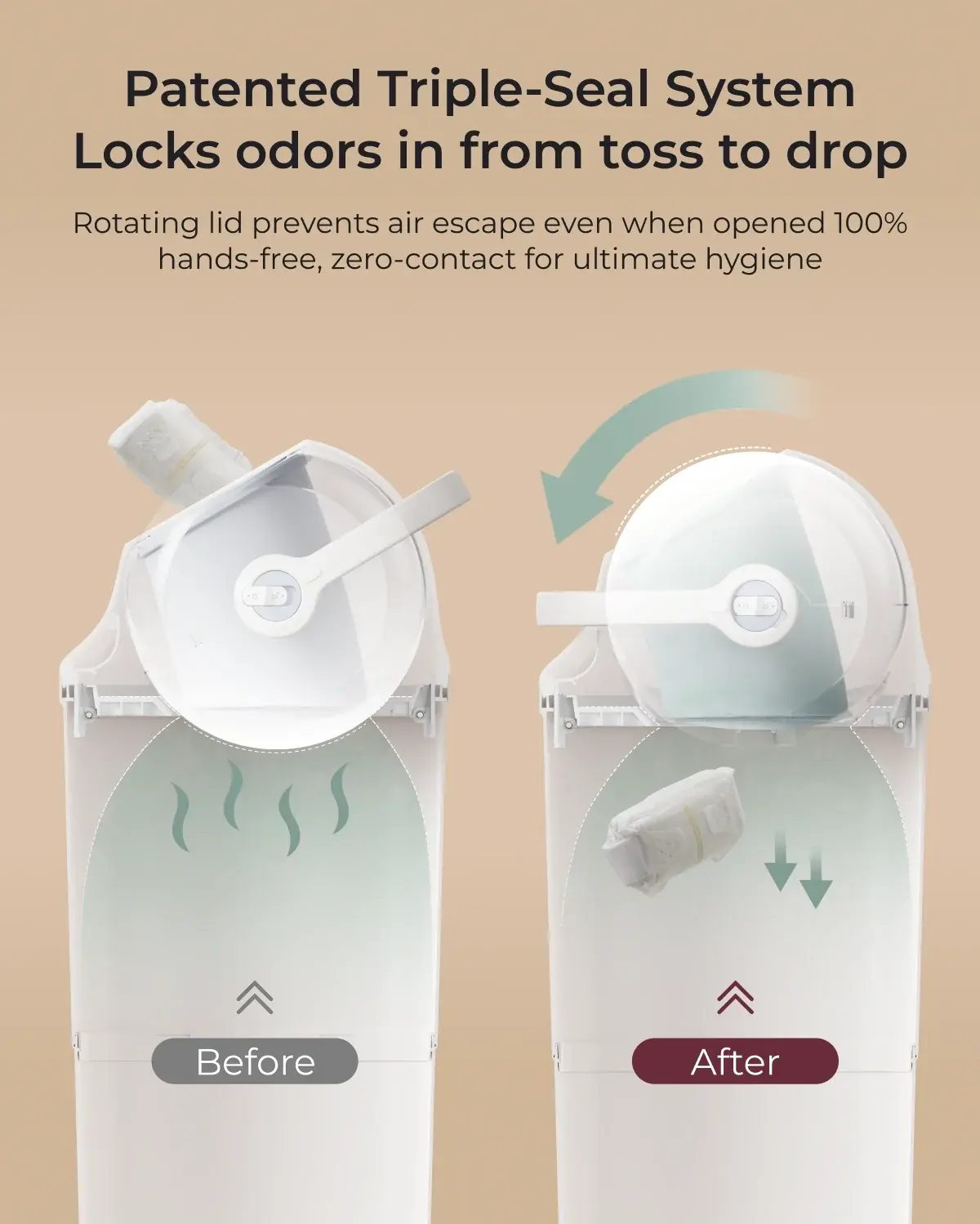 Momcozy Triple-Seal Diaper Pail, 22L - view 10